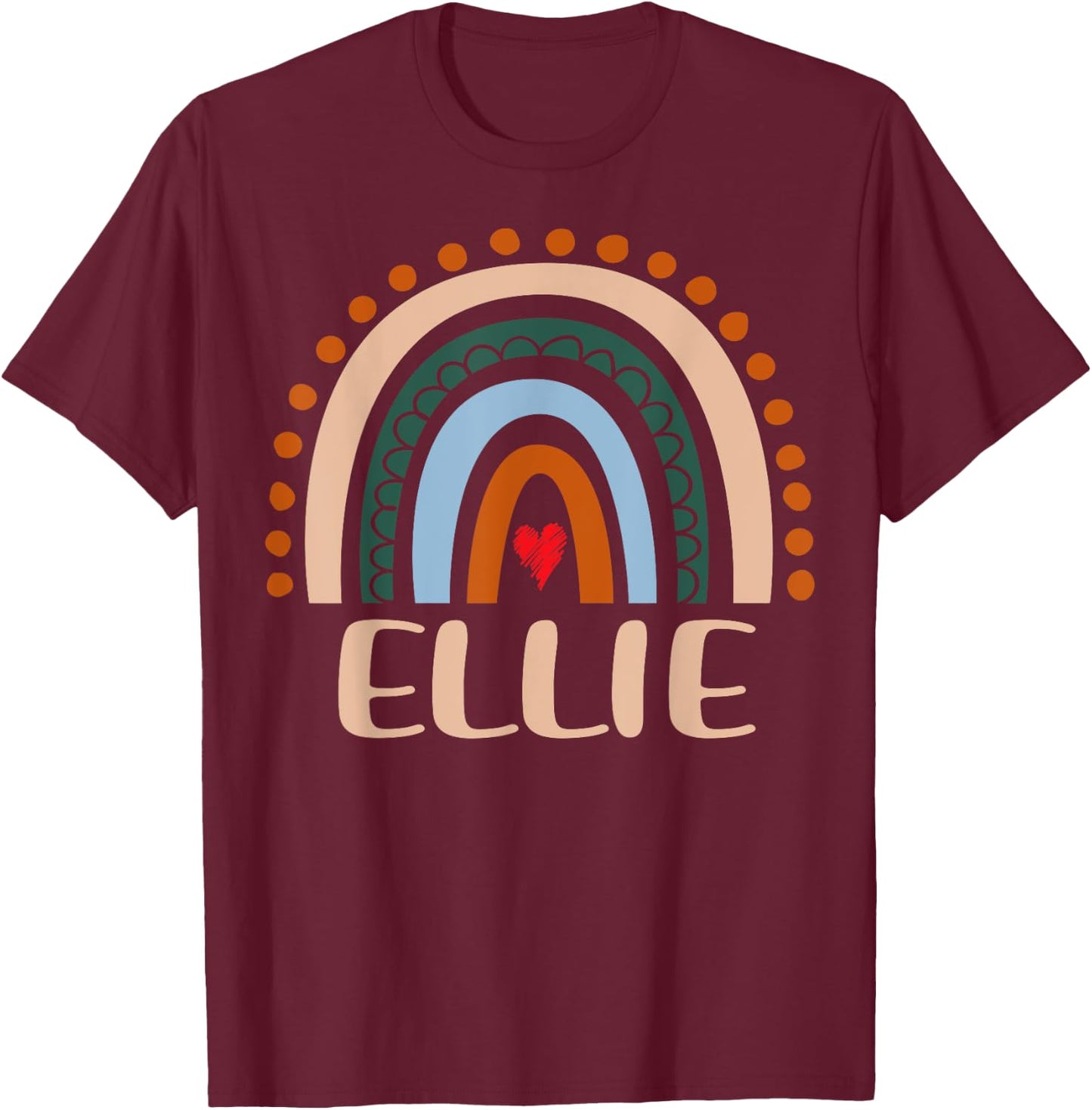 Ellie Name Personalized Funny Women Rainbow Ellie T-Shirt - T-Shirt | Maroon