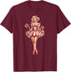 Christmas Pinup Girl With Christmas Candy T-Shirt - T-Shirt | Maroon
