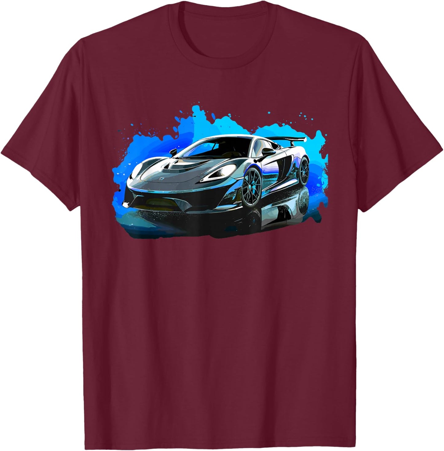 Supercar Exotic Sports Car Concept Poster Style Boys Graphic T-Shirt - T-Shirt | Maroon