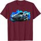 Supercar Exotic Sports Car Concept Poster Style Boys Graphic T-Shirt - T-Shirt | Maroon