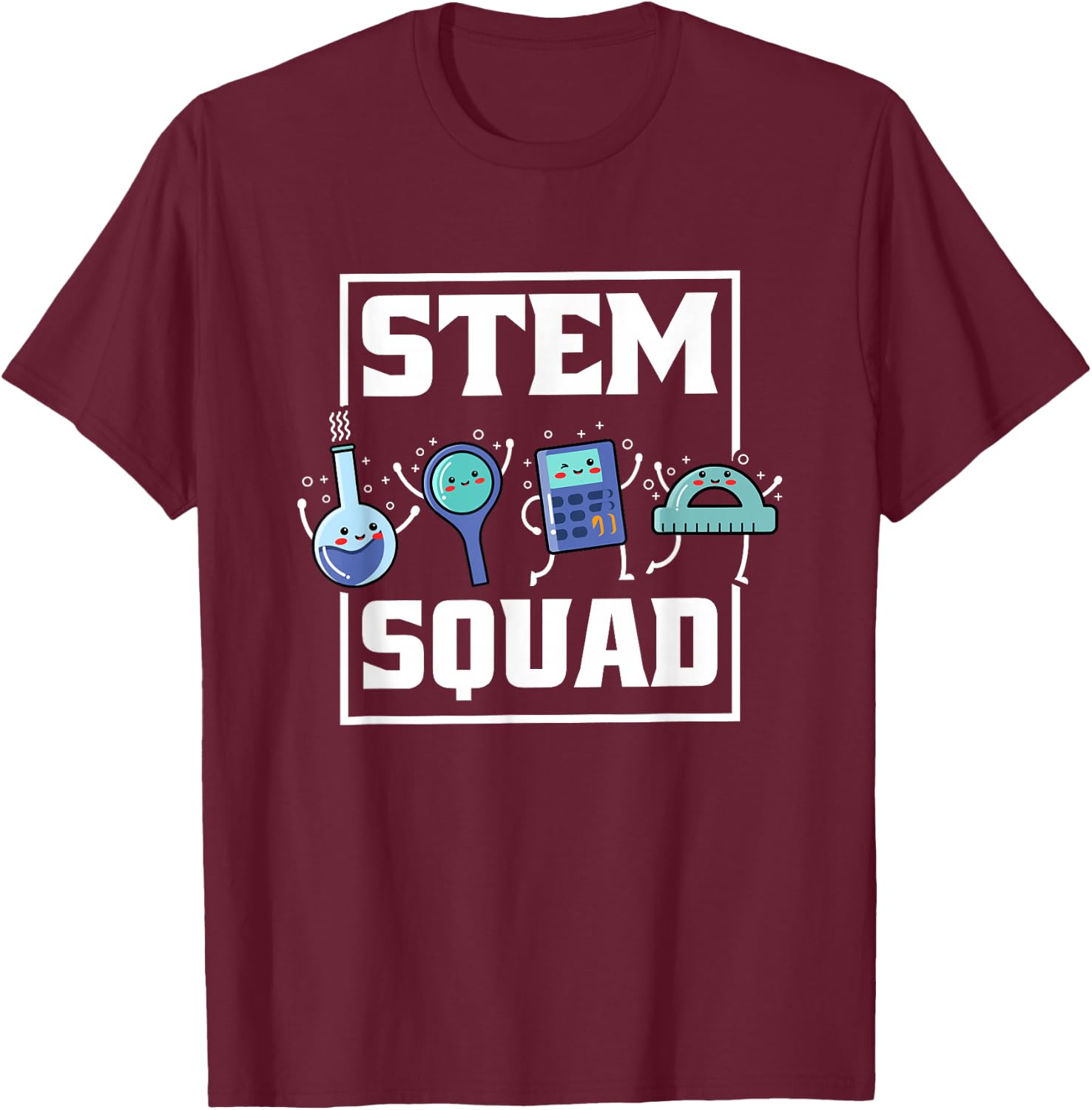 Stem Squad, Science Technology Engineering Math Team T-Shirt - T-Shirt | Maroon
