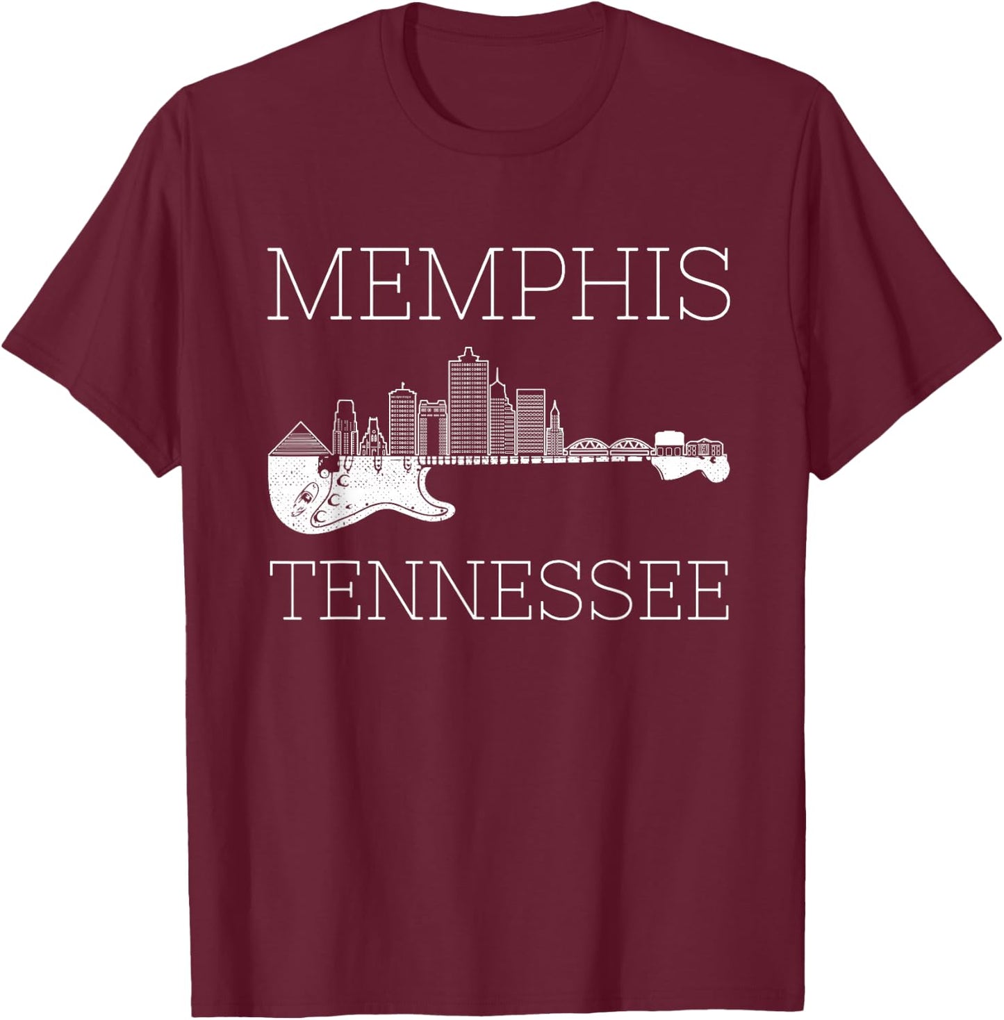 Souvenir Memphis Guitar Music Tennessee Memphis T-Shirt - T-Shirt | Maroon