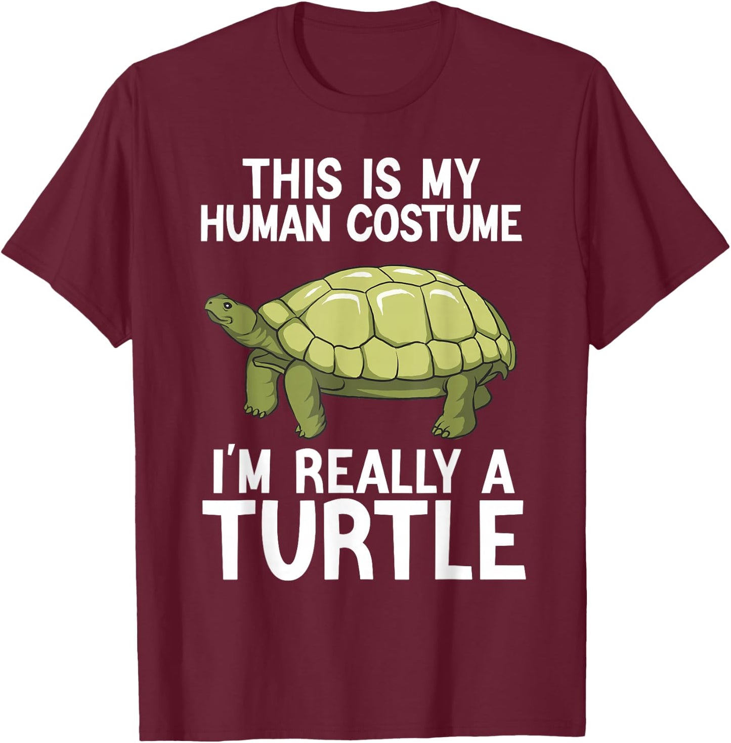 Simple Halloween Costumes Women Funny Turtle Costume T-Shirt - T-Shirt | Maroon