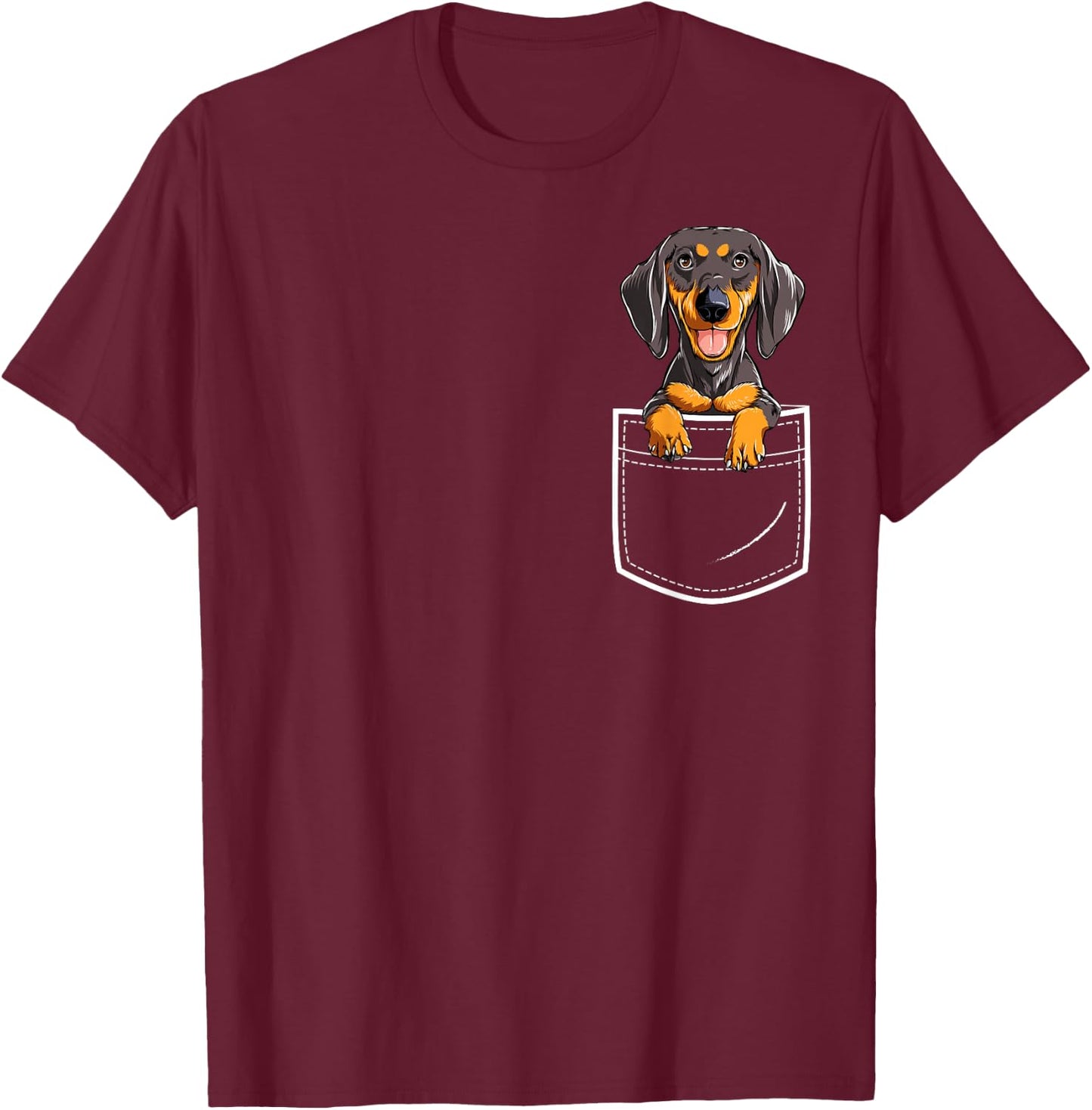 Dachshund in Your Front Pocket T Shirt Dog Puppy Gifts Women T-Shirt - T-Shirt | Maroon