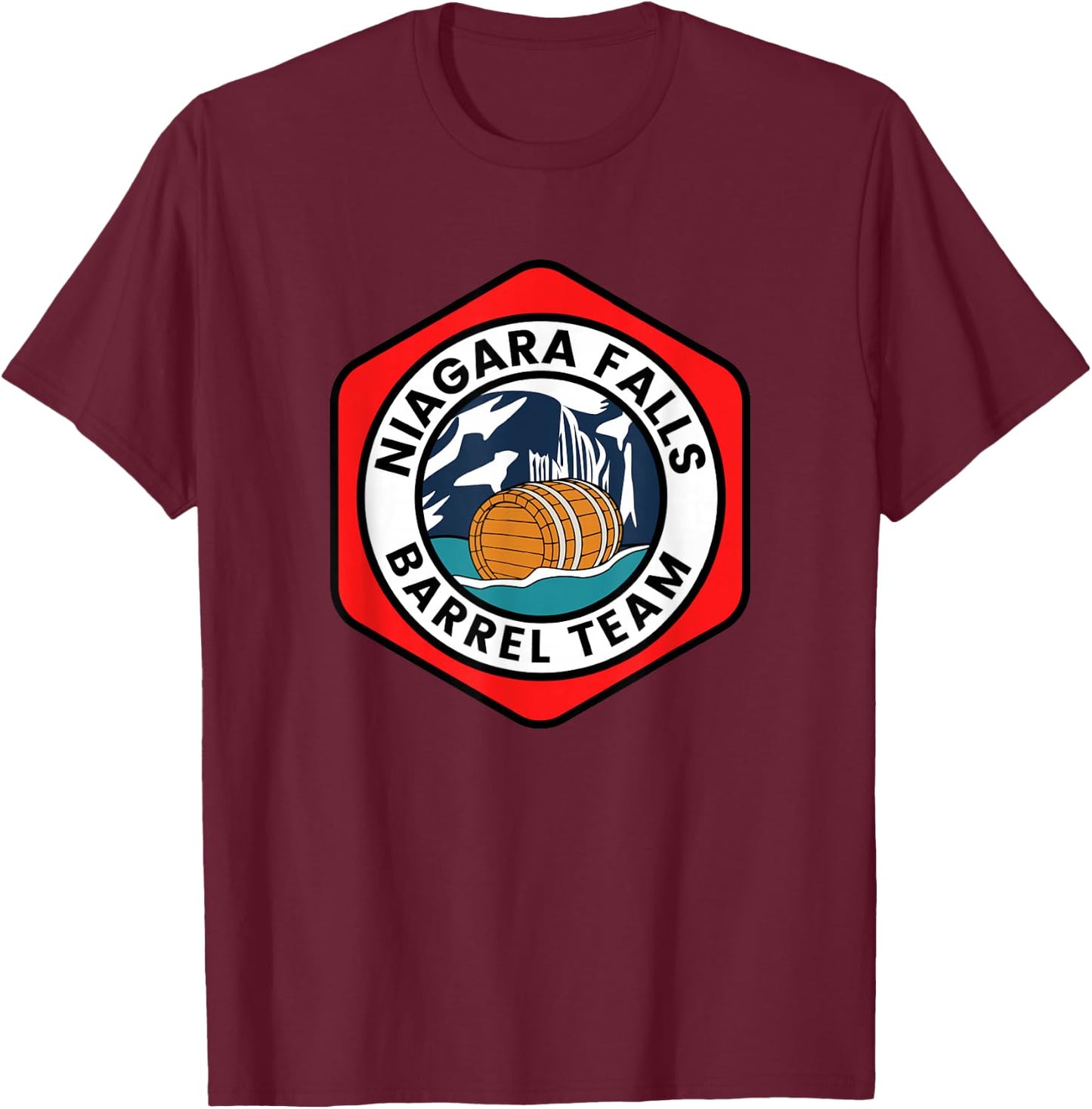 Niagara Falls Barrel Team T-Shirt - T-Shirt | Maroon