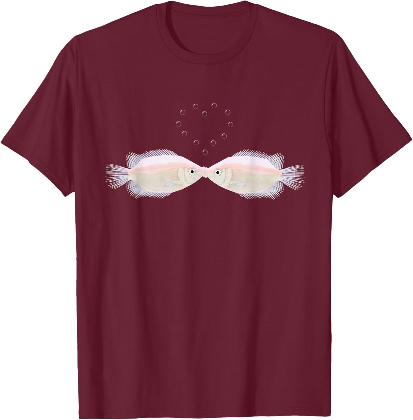 Kissing Fish T-Shirt - T-Shirt | Maroon
