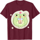 Cute Kawaii Frog Drinks Boba Bubble Tea Kawaii Aesthetic T-Shirt - T-Shirt | Maroon