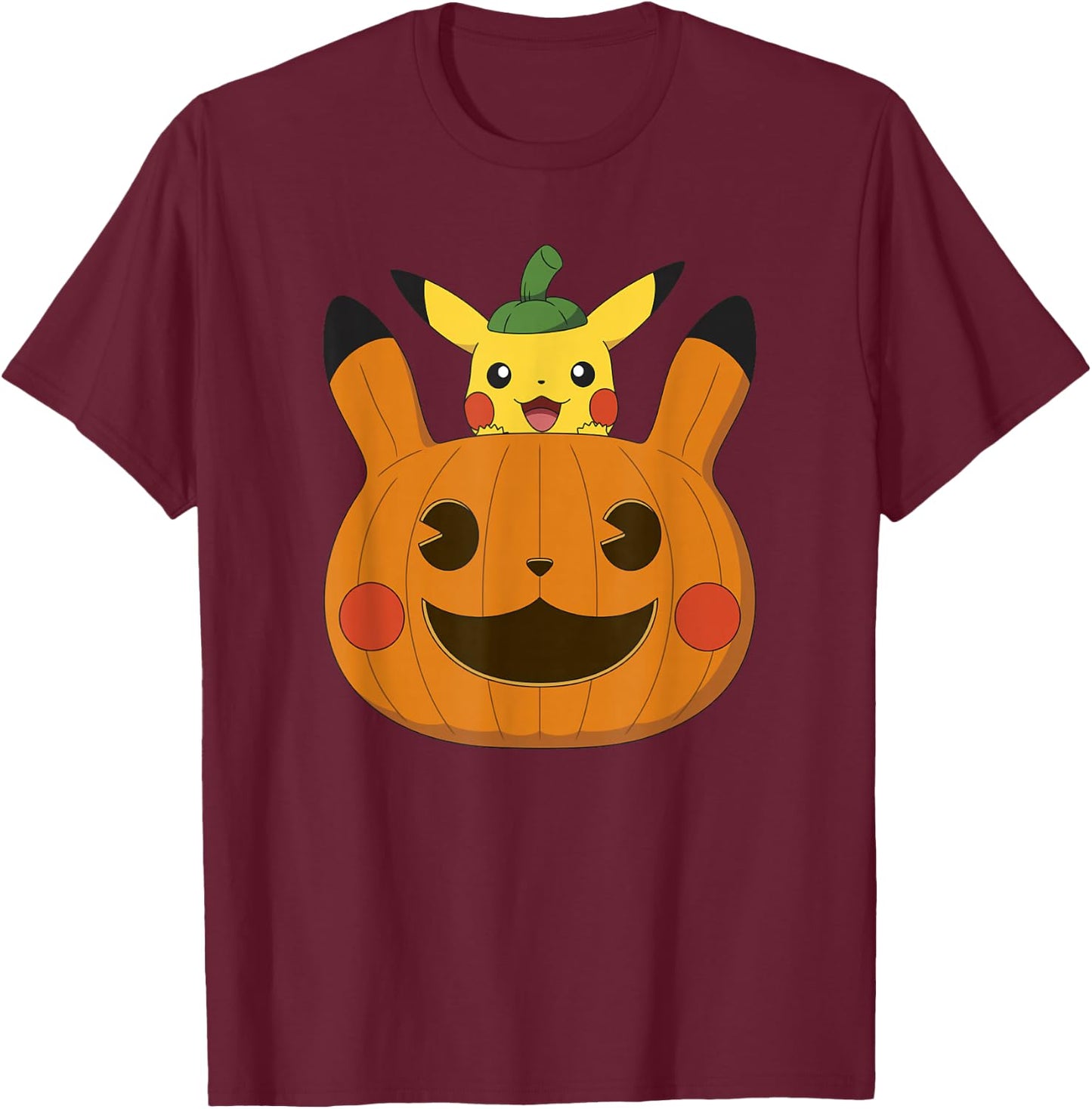 Pokémon Halloween Pikachu Cute Pumpkin Surprise T-Shirt - T-Shirt | Maroon