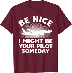 Funny Pilot Design Women Aviation Airplane Pilot T-Shirt - T-Shirt | Maroon