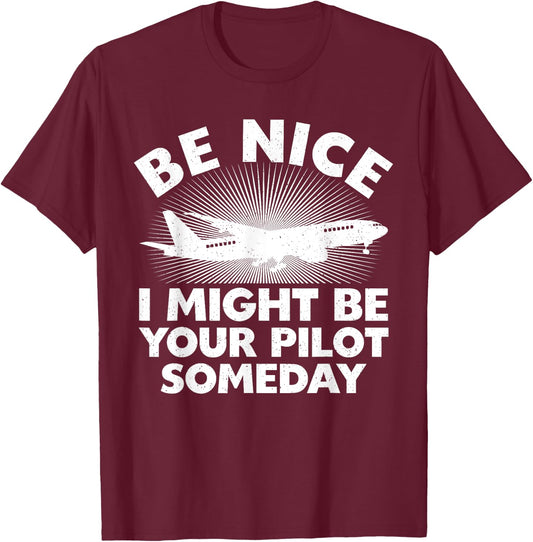 Funny Pilot Design Women Aviation Airplane Pilot T-Shirt - T-Shirt | Maroon