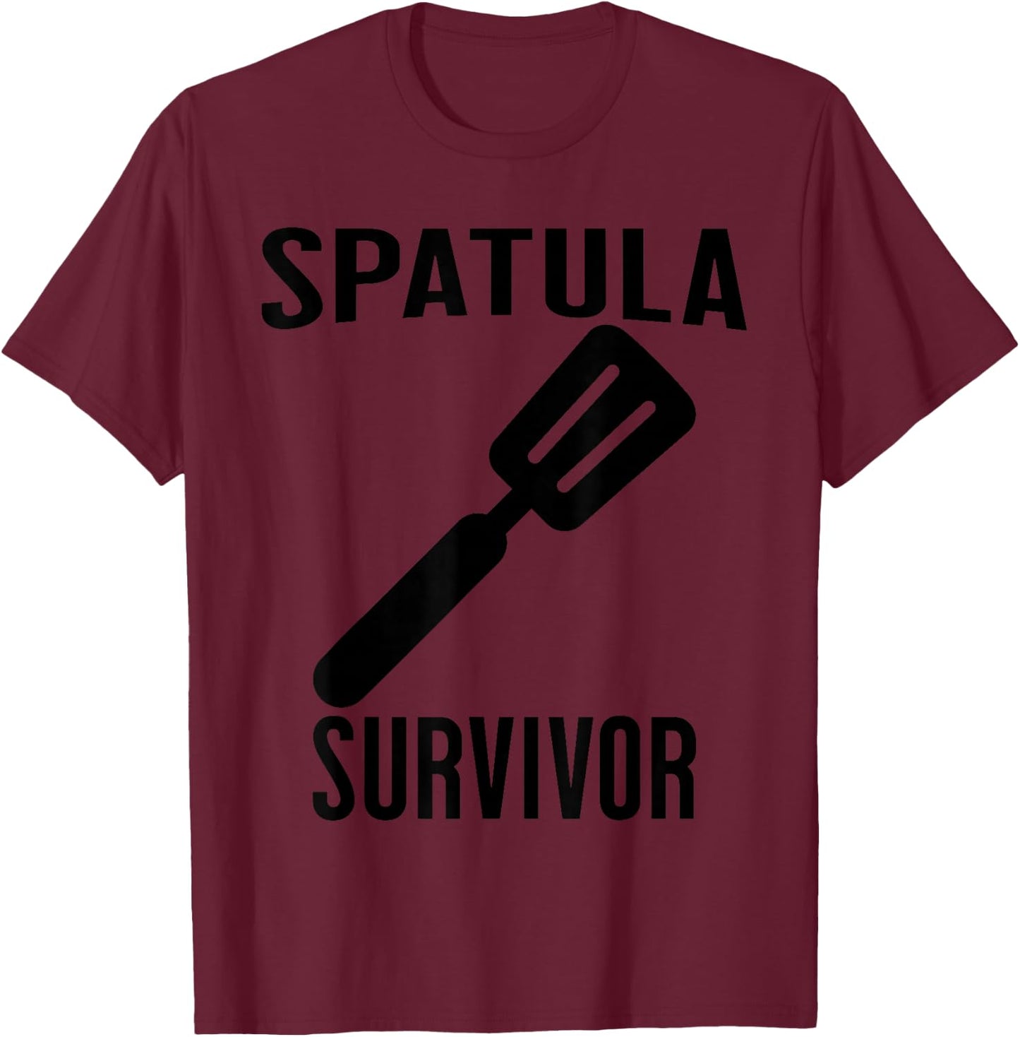 SPATULA SURVIVOR Funny Family Mother Children Retro T-Shirt - T-Shirt | Maroon