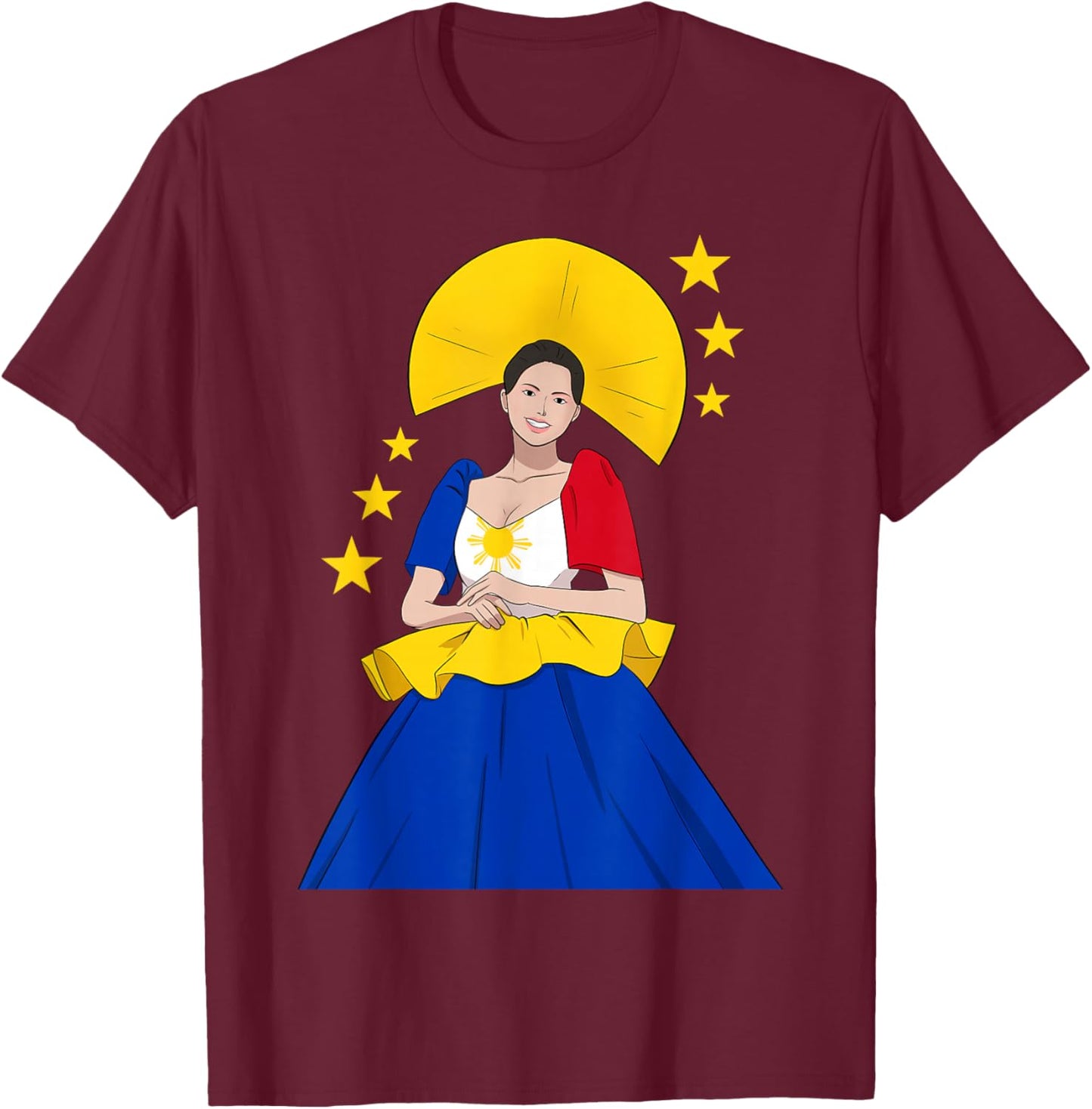 Philippines Pinay Filipina Filipiniana Proud Woman Girl T-Shirt - T-Shirt | Maroon