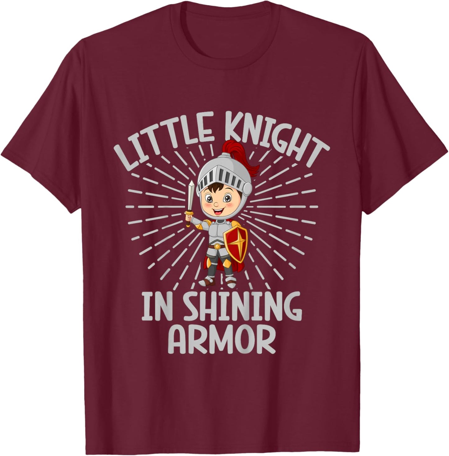 Little Knight in Shining Armor Knight T-Shirt - T-Shirt | Maroon