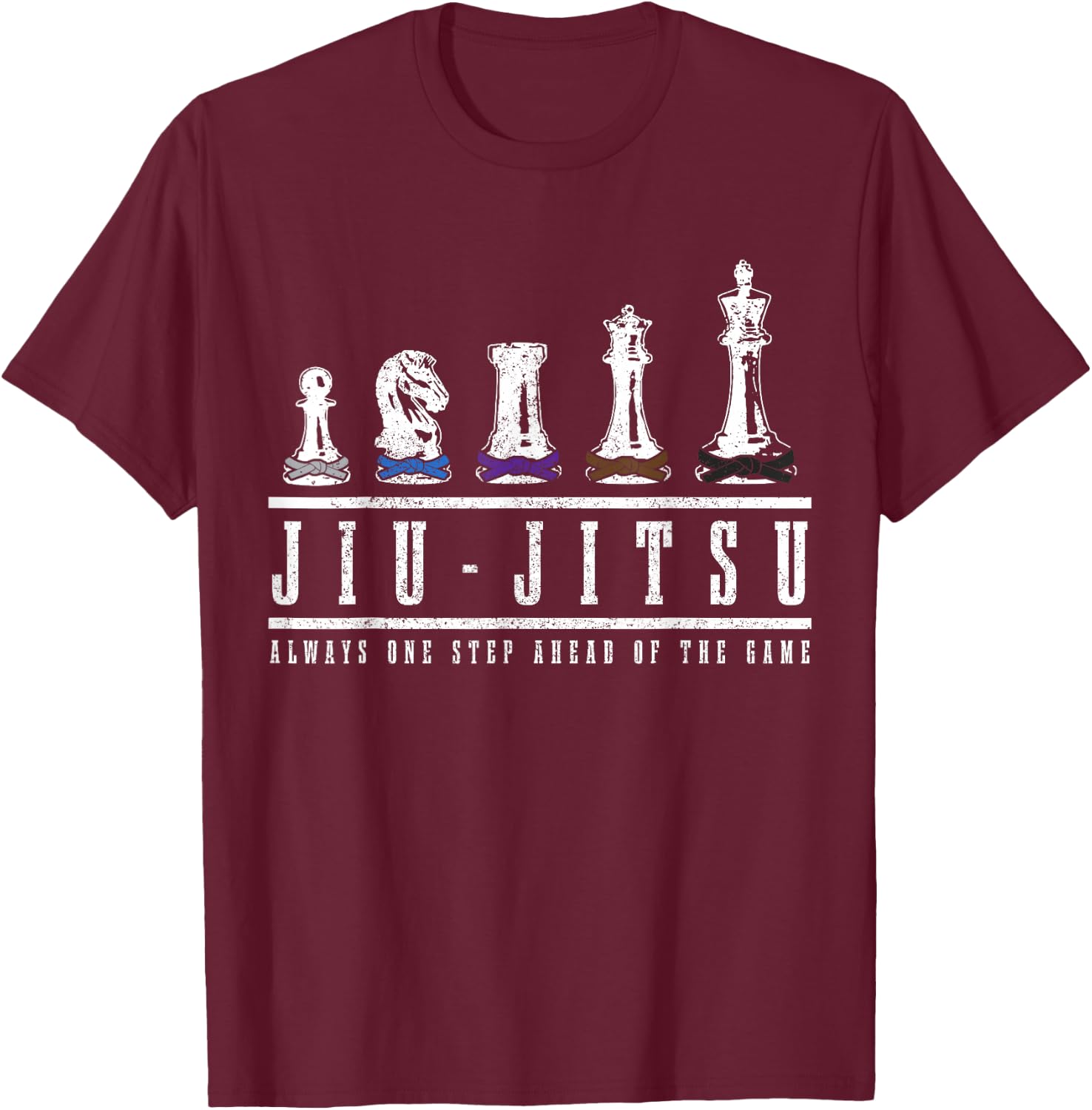 Jiu Jitsu Chess Black Belt MMA Mixed Martial Arts T-Shirt - T-Shirt | Maroon