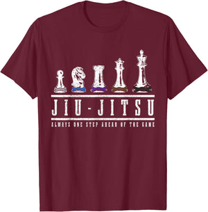 Jiu Jitsu Chess Black Belt MMA Mixed Martial Arts T-Shirt - T-Shirt | Maroon