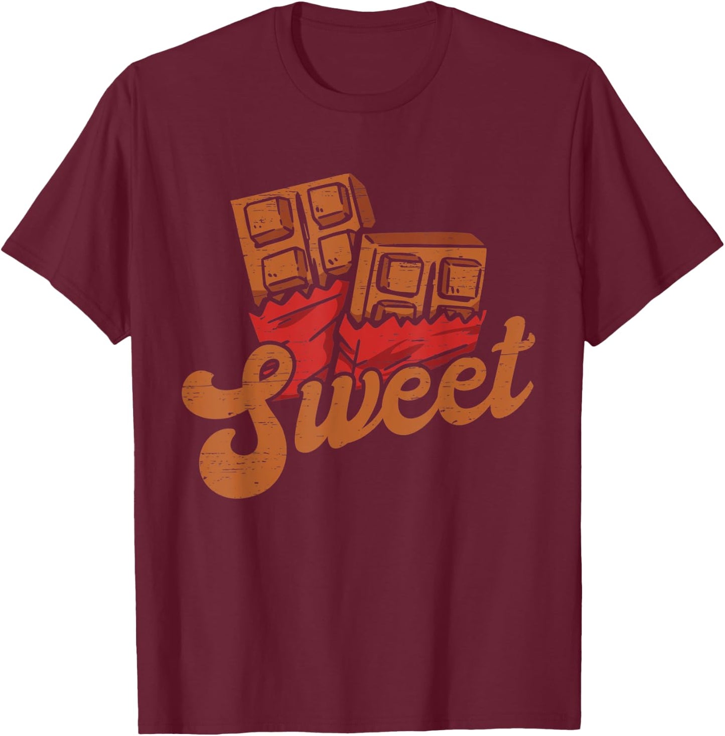 Sweet Chocolate Sweet Cocoa Dark Bar Lover T-Shirt - T-Shirt | Maroon