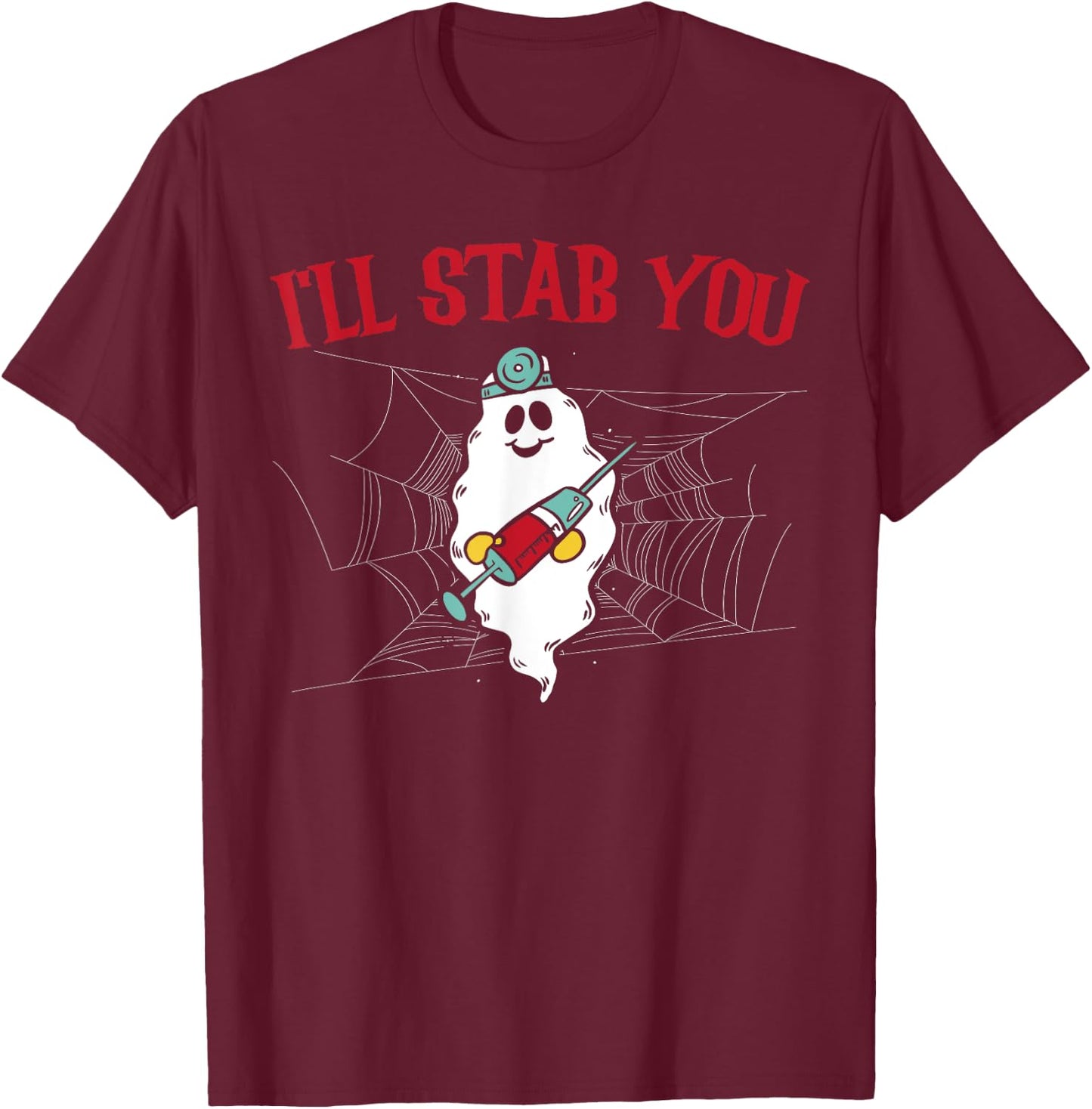 Medical Halloween Trick Or Treat Healthcare Doctor Nurse T-Shirt - T-Shirt | Maroon