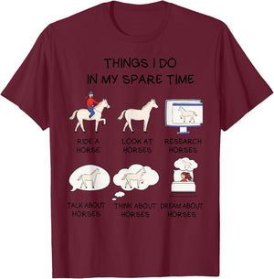 Horse Shirt For Girls Teens Women Horse Riding T-Shirt - T-Shirt | Maroon