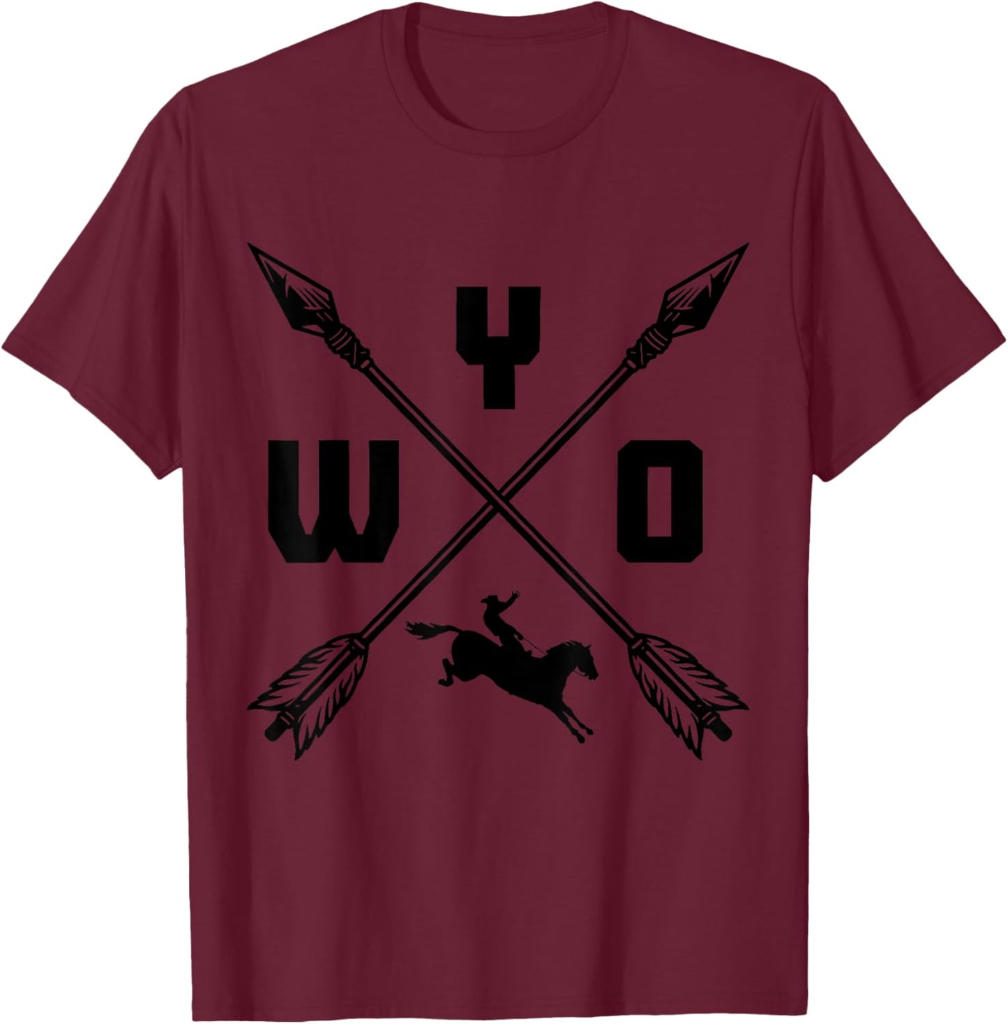 Wyoming WYO Arrows Horse Riding Pride Vintage T-Shirt - T-Shirt | Maroon