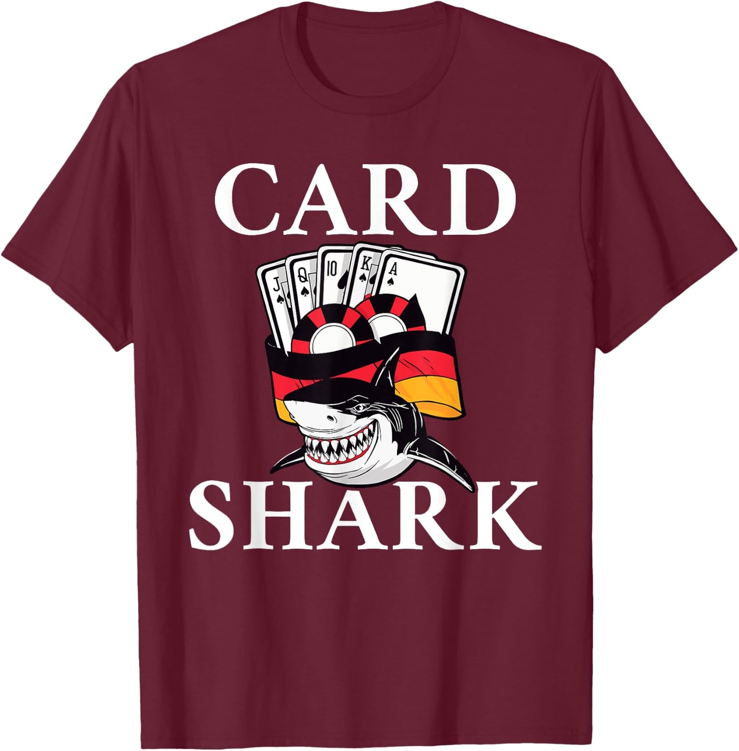 Card Shark Game Playing Cards Poker T-Shirt - T-Shirt | Maroon