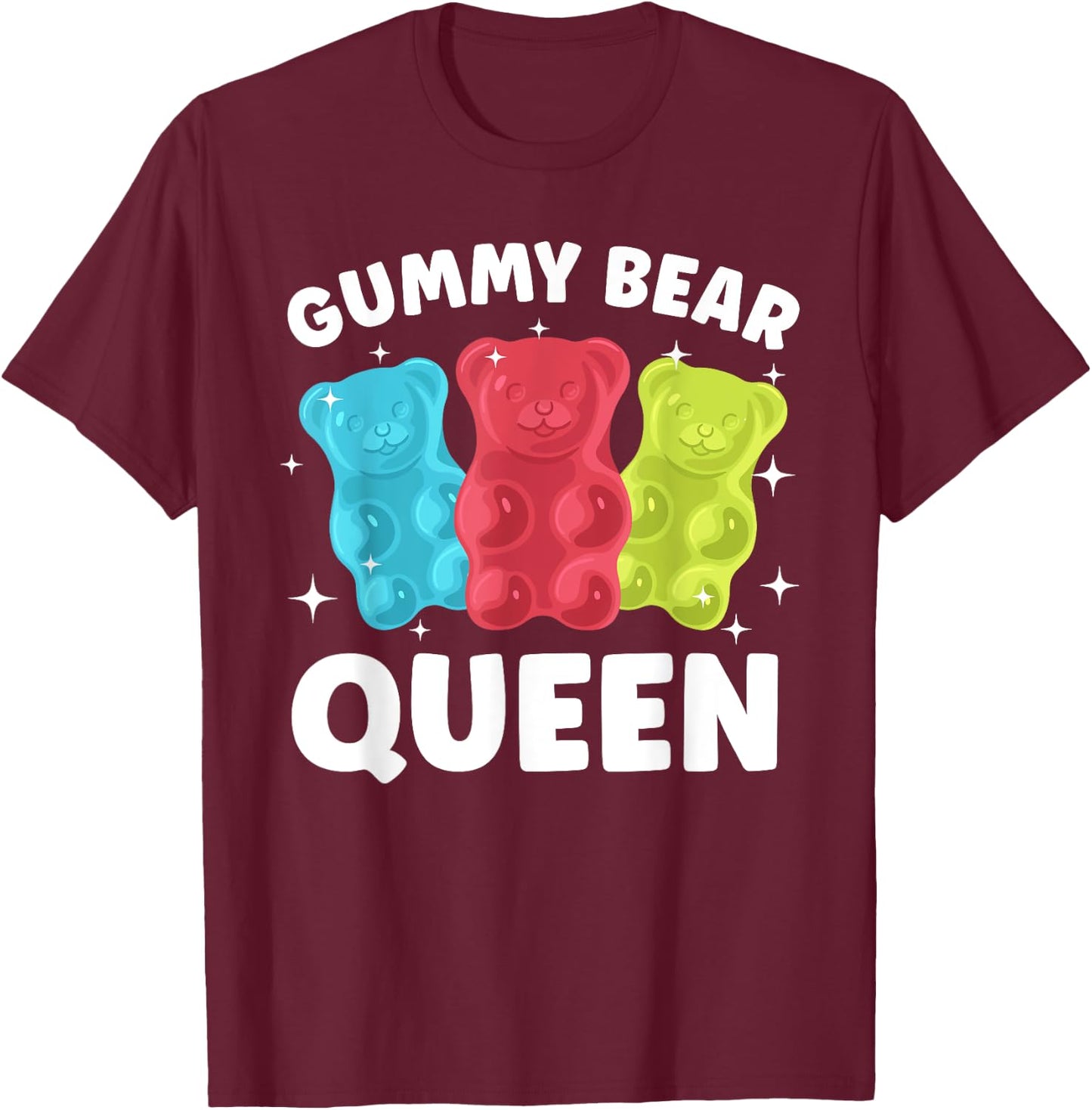 Cute Gummy Bear Art Girls Gummy Bear Lover Gummies T-Shirt - T-Shirt | Maroon