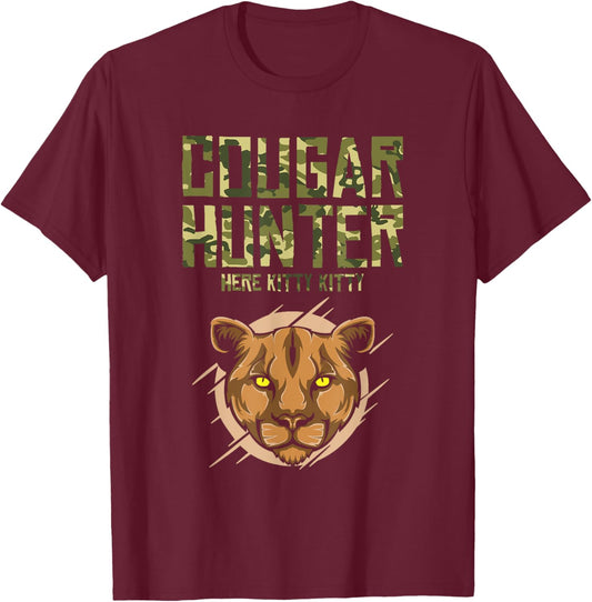 Cougar Hunter Wild Animal Hunt Big Cat Cougar Hunting Women T-Shirt - T-Shirt | Maroon