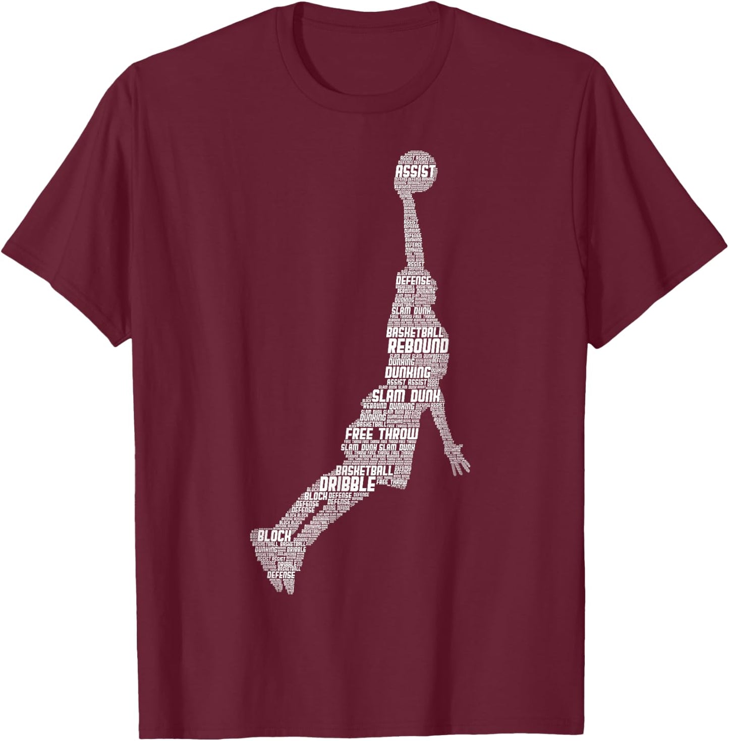 Basketball Basketball Boys Men Children T-Shirt - T-Shirt | Maroon