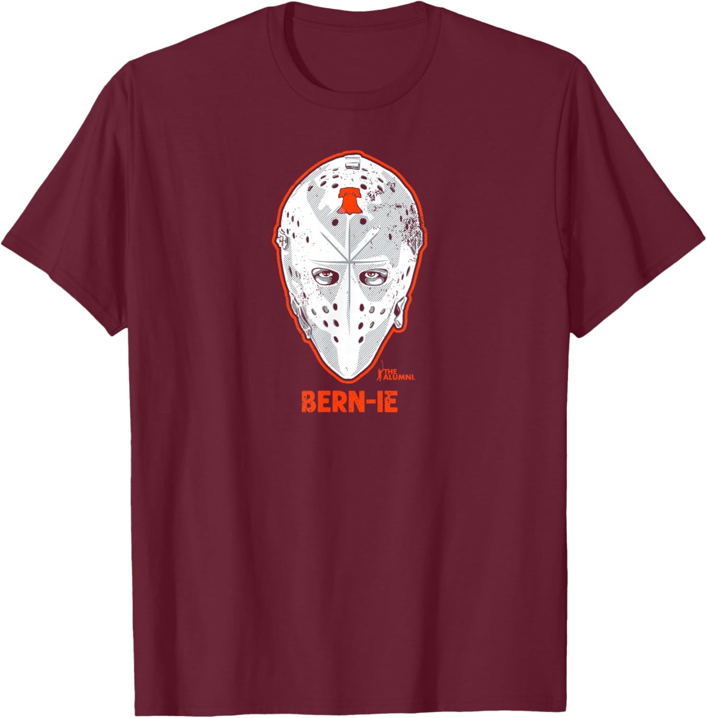 Bernie Parent - Mask - Philadelphia Hockey T-Shirt - T-Shirt | Maroon