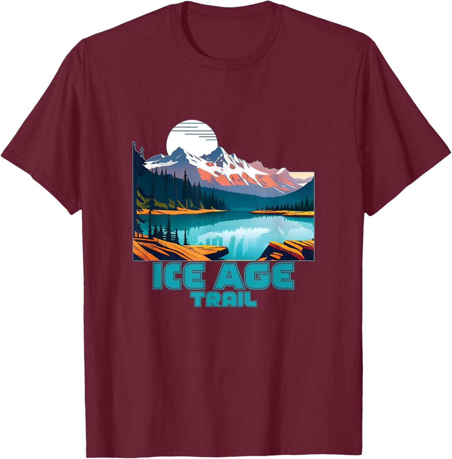 Ice Age Trail Souvenir Apparel - Retro Vintage Ice Age Trail T-Shirt - T-Shirt | Maroon