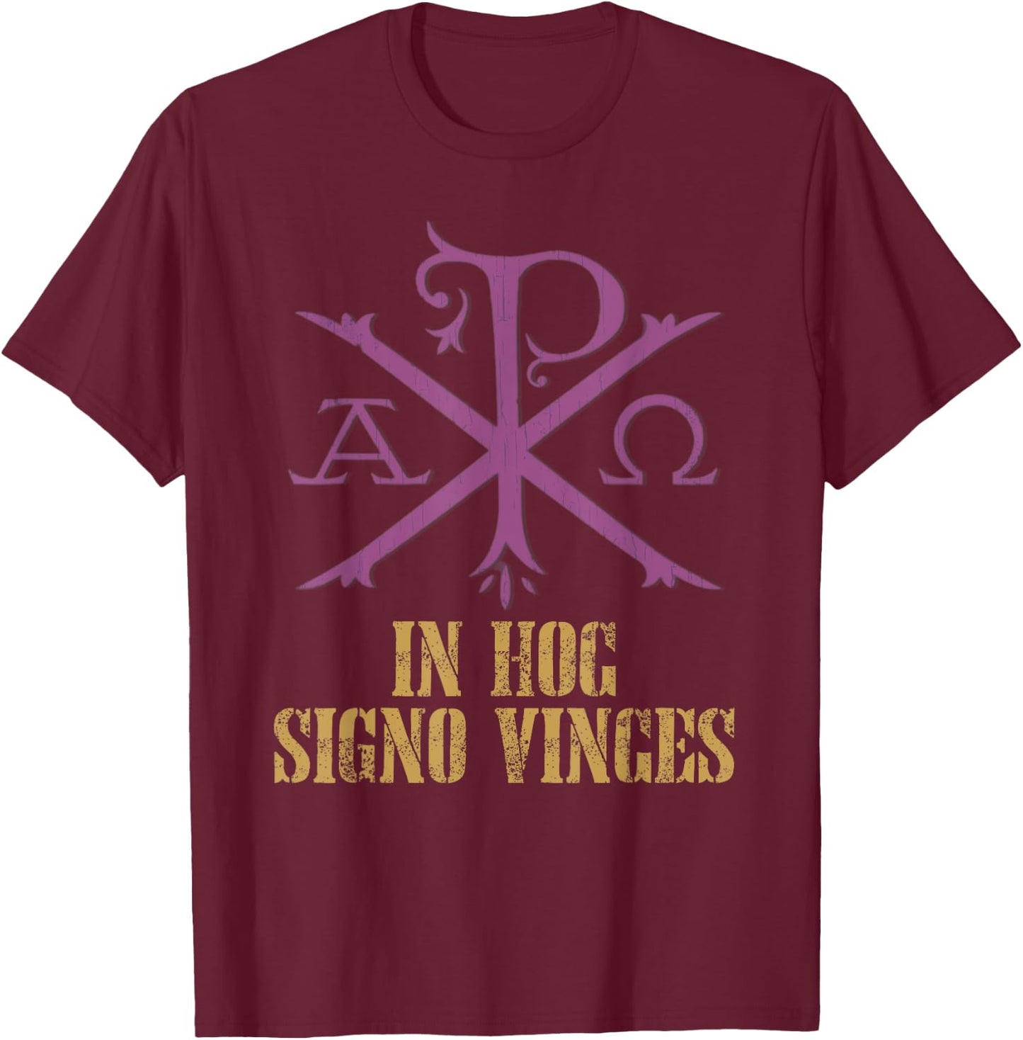 Chi Rho Christogram Catholic T-Shirt - T-Shirt | Maroon