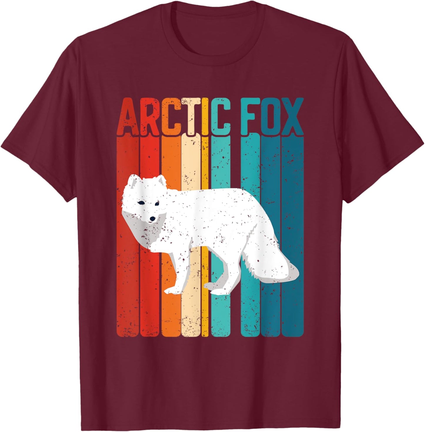 Arctic Fox Artic Animals Cute Artic Fox Lover Pajamas T-Shirt - T-Shirt | Maroon