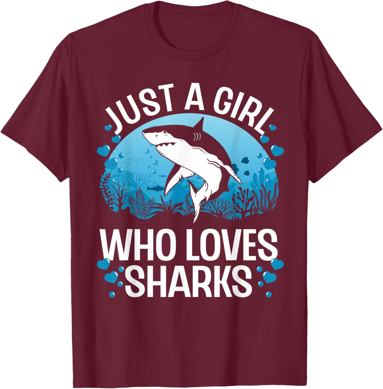 Cool Shark Girls Kids Shark Whale Shark Lover T-Shirt - T-Shirt | Maroon