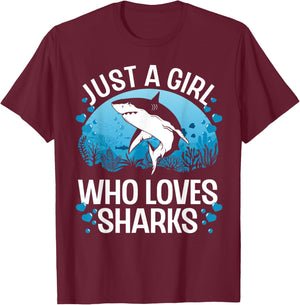 Cool Shark Girls Kids Shark Whale Shark Lover T-Shirt - T-Shirt | Maroon