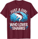 Cool Shark Girls Kids Shark Whale Shark Lover T-Shirt - T-Shirt | Maroon