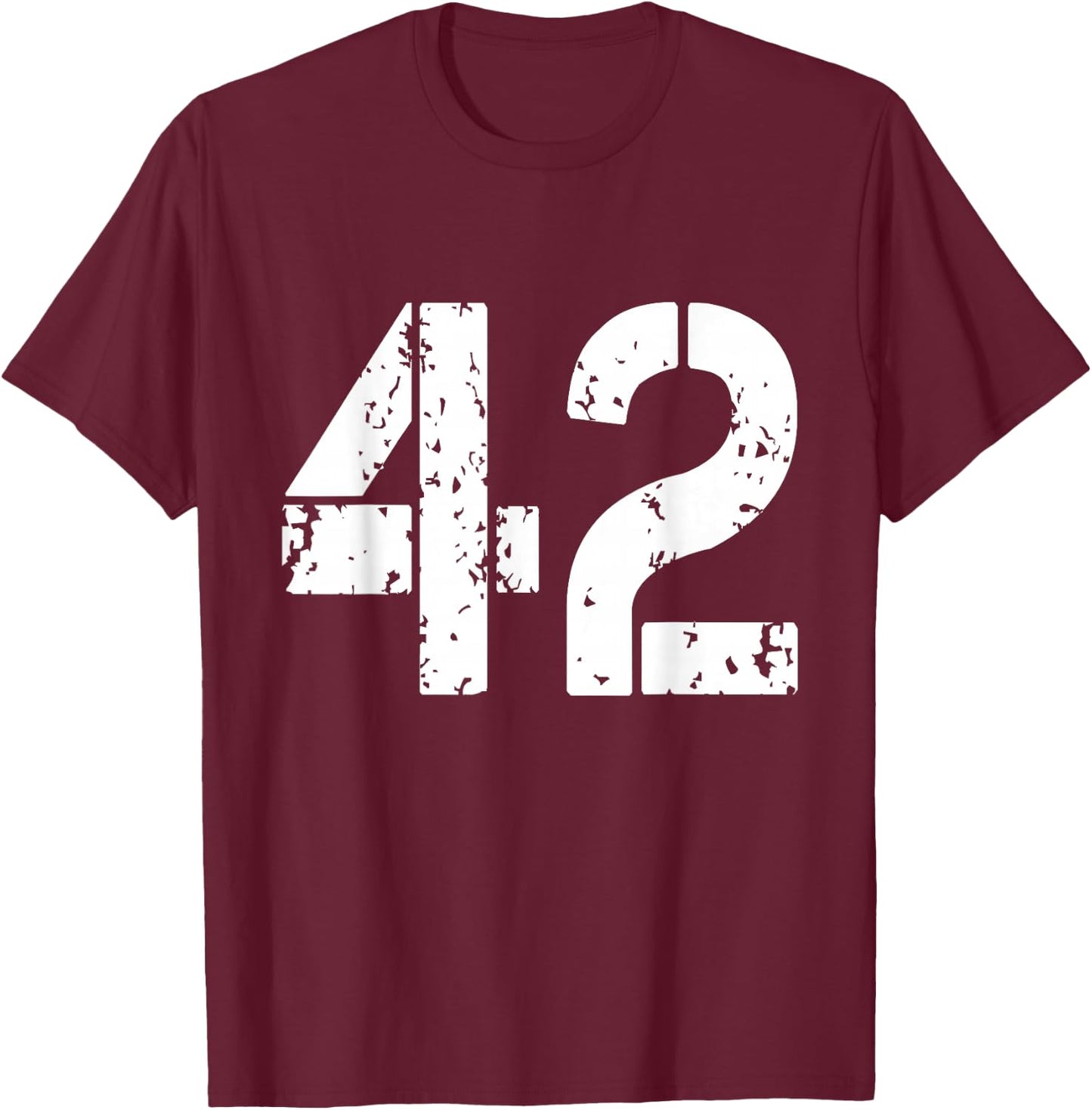 Number 42 Varsity Team - 42th Birthday & 42 Years Old T-Shirt - T-Shirt | Maroon