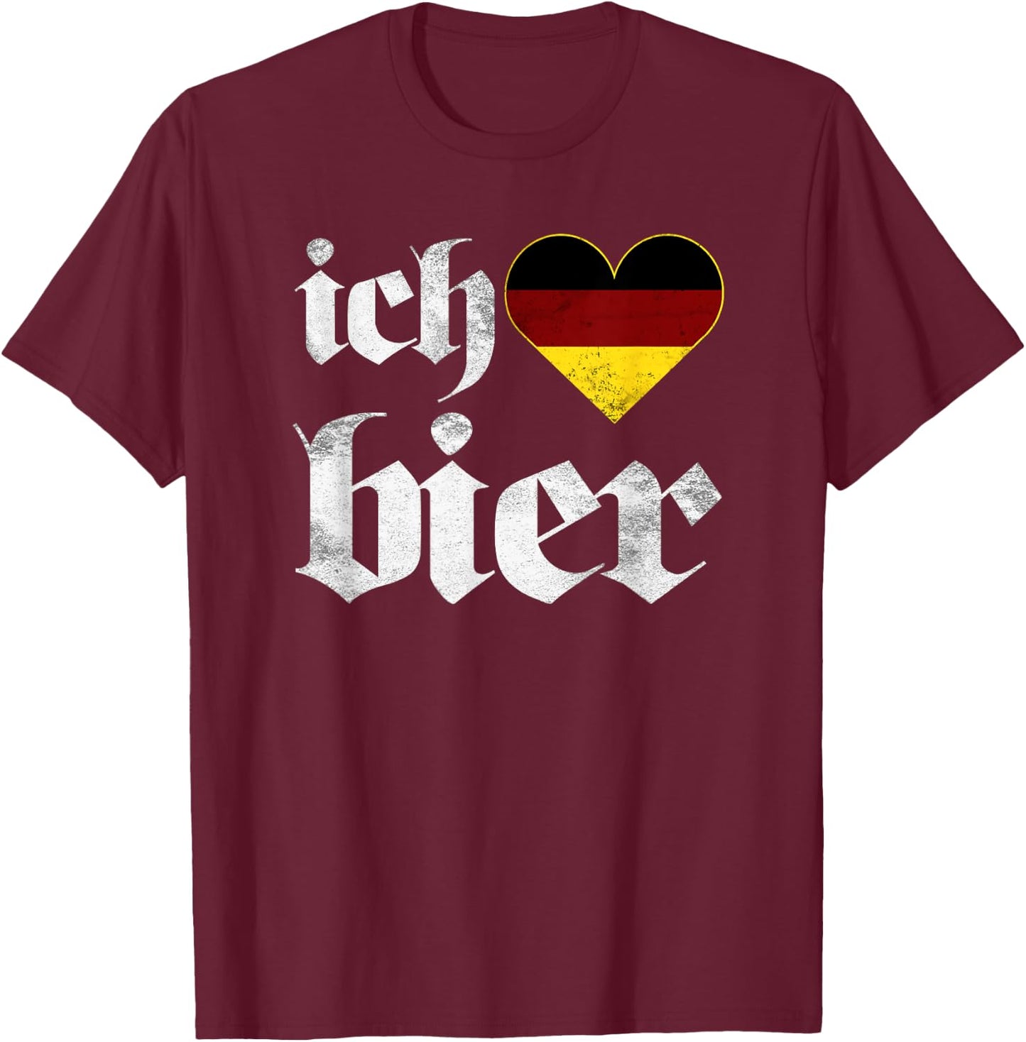 Love German Beer Ich Liebe Bier Munich Drink Bier Oktober T-Shirt - T-Shirt | Maroon