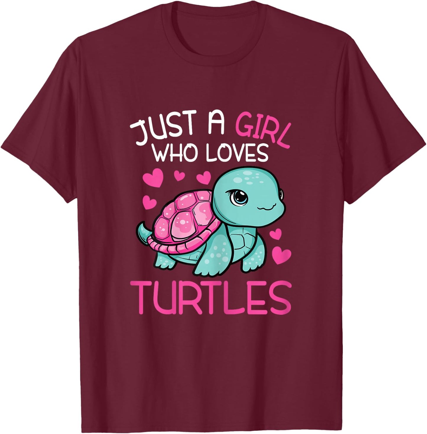 Just A Girl Who Loves Turtles Sea Turtle Lover Kids Toddlers T-Shirt - T-Shirt | Maroon