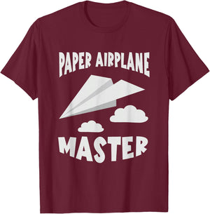 Paper Airplane Master Paper Plane Aviation Aircraft T-Shirt - T-Shirt | Maroon
