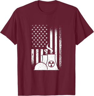 American Nuclear Plant Worker T-Shirt - T-Shirt | Maroon