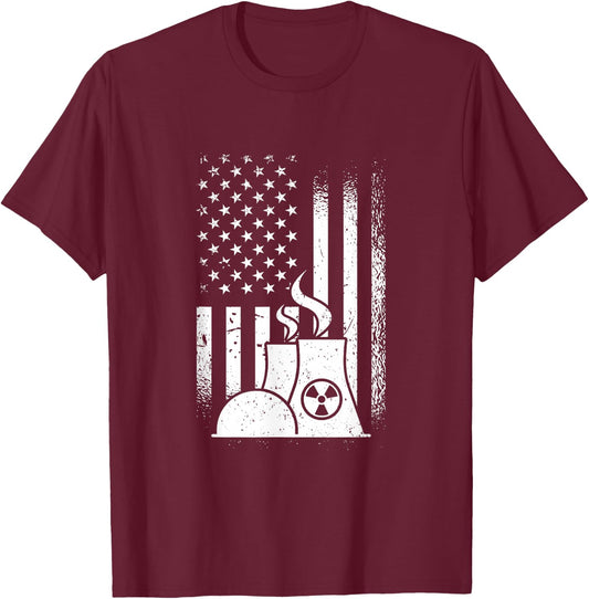 American Nuclear Plant Worker T-Shirt - T-Shirt | Maroon