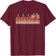 Heartbeat Bicycle Cyclist Mountain Bike Cycling Retro Men T-Shirt - T-Shirt | Maroon