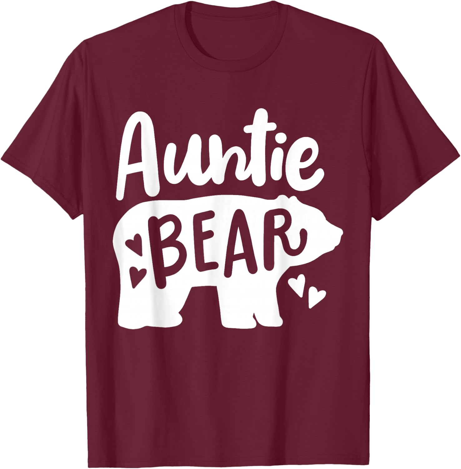Auntie Aunt Auntie Bear T-Shirt - T-Shirt | Maroon