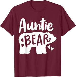 Auntie Aunt Auntie Bear T-Shirt - T-Shirt | Maroon