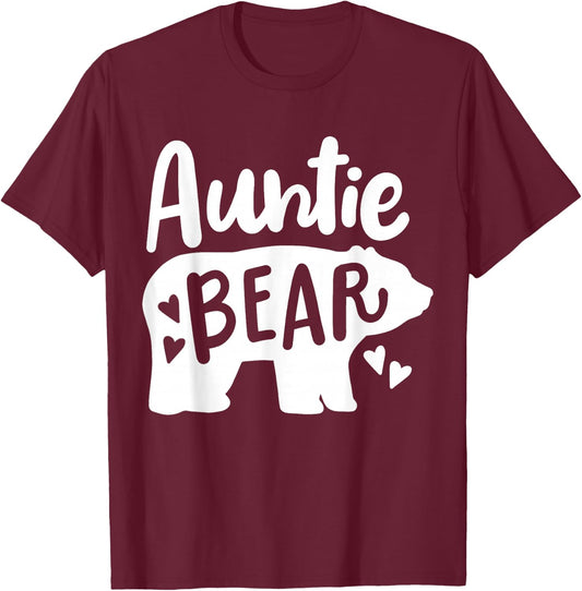 Auntie Aunt Auntie Bear T-Shirt - T-Shirt | Maroon
