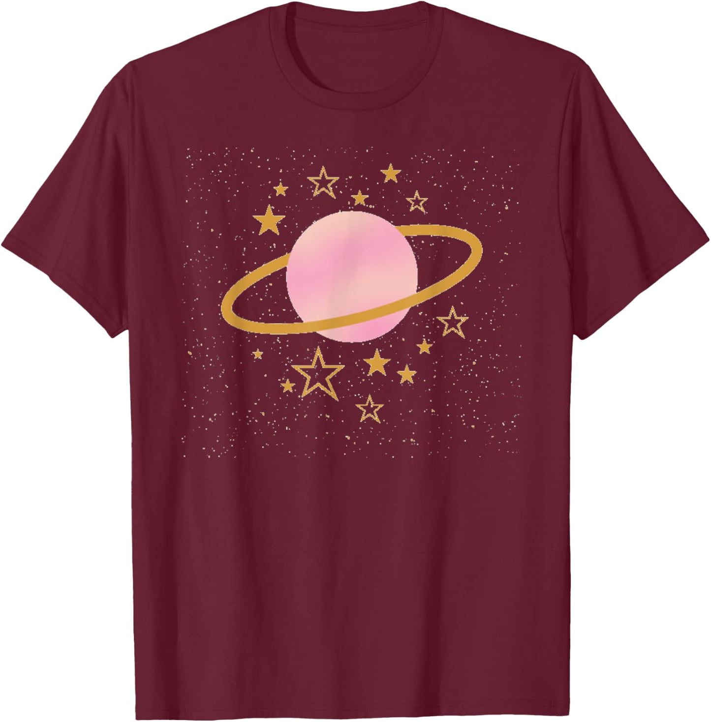 Saturn - Solar System T-Shirt - T-Shirt | Maroon