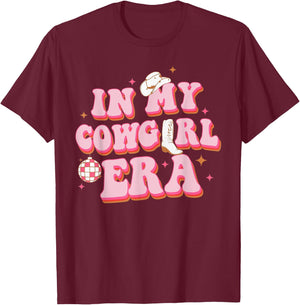 In My Cowgirl Era Groovy Rodeo Western Country Southern T-Shirt - T-Shirt | Maroon