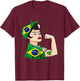 Strong Brazilian Woman Brazil Brazilian Roots Brazilian Flag T-Shirt - T-Shirt | Maroon