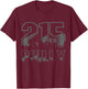 Philadelphia Pennsylvania Philly 215 Area Code Pride Skyline T-Shirt - T-Shirt | Maroon