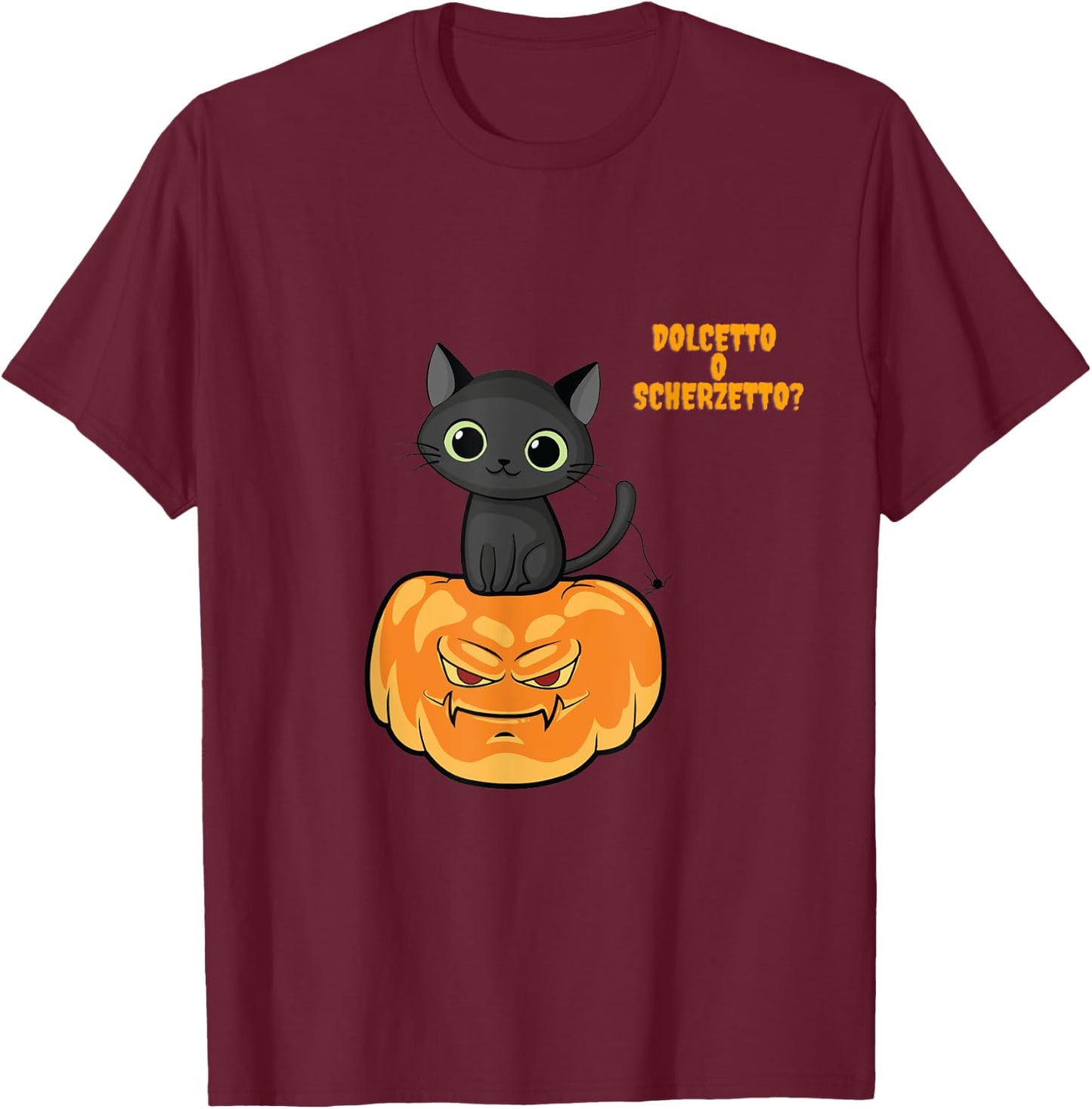 Halloween Baby Boy Cat Pumpkin Funny T-Shirt - T-Shirt | Maroon
