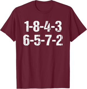 V8 Engine Ignition Sequence 18726543 Eight-Cylinder Car Tuning T-Shirt - T-Shirt | Maroon